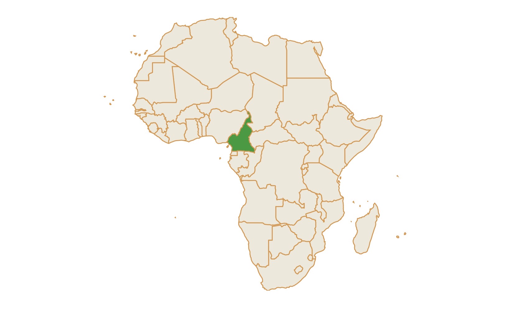 Map of Cameroun in Africa