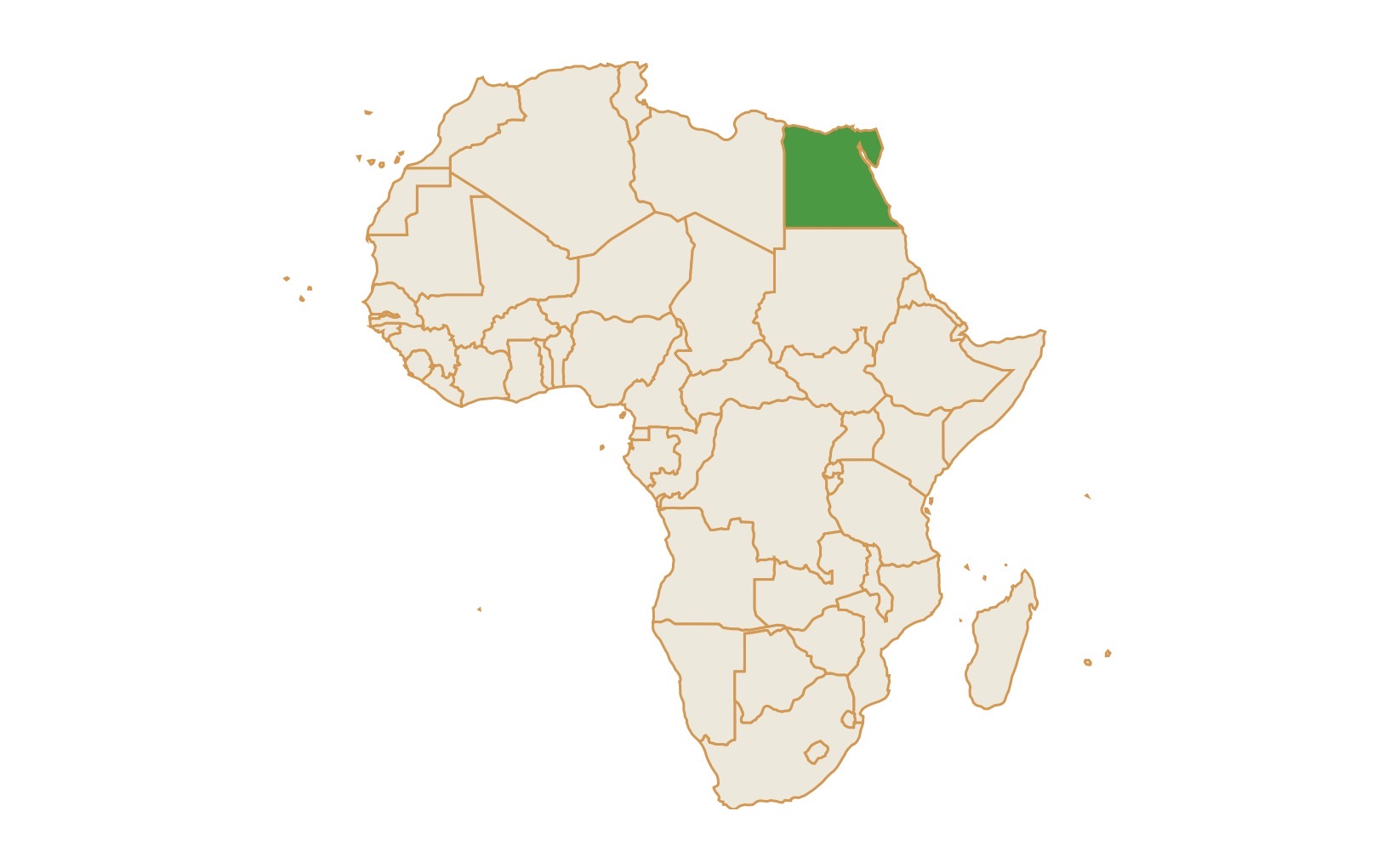 Map of Egypt in Africa
