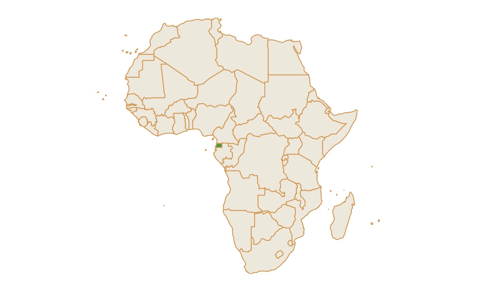 Map of Equatorial Guinea in Africa