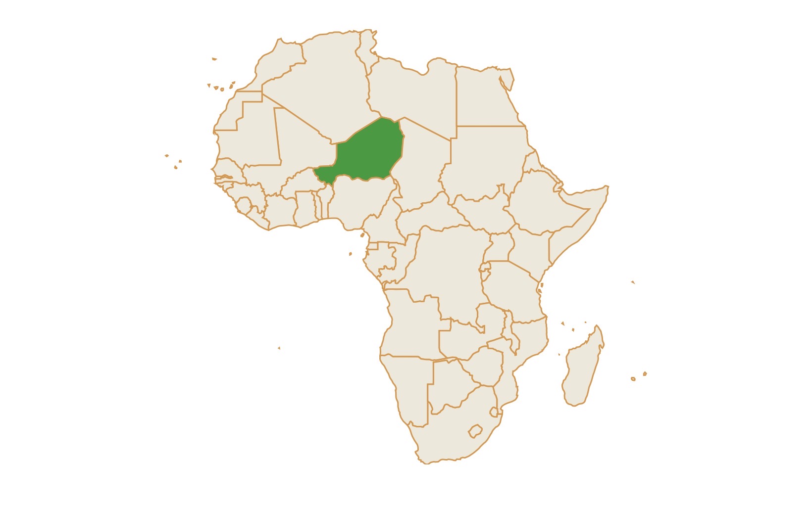 Map of Niger in Africa