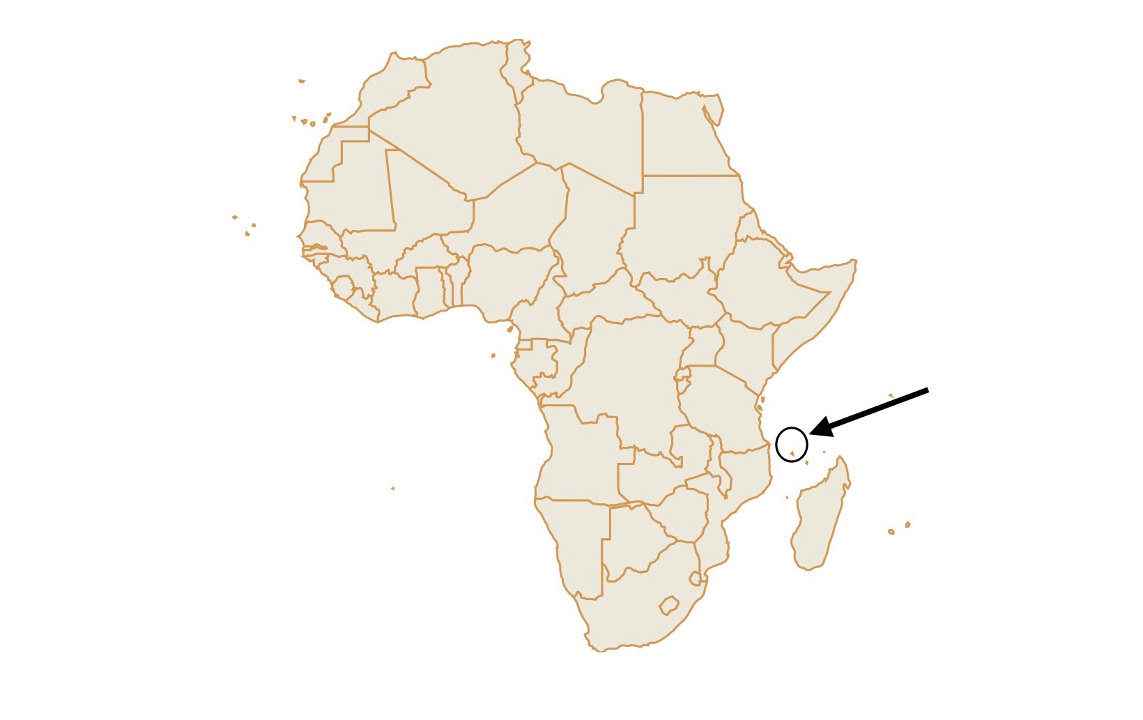 Map of Comoros in Africa